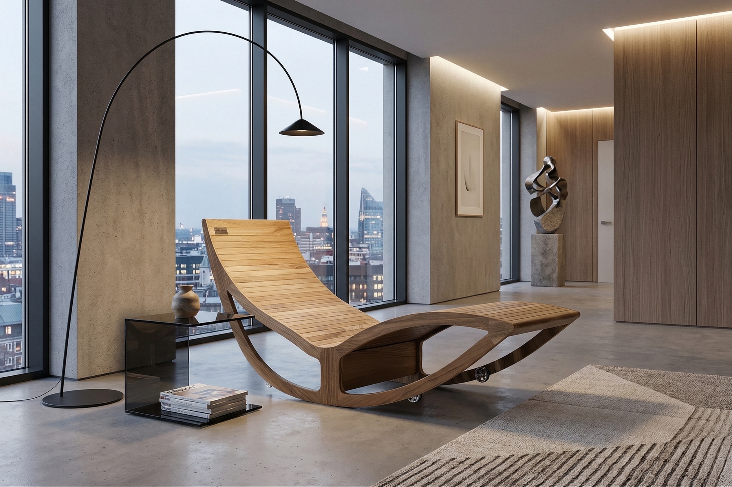 Fotel infrared NIRE Comfort — widok z tyłu, naturalne drewno